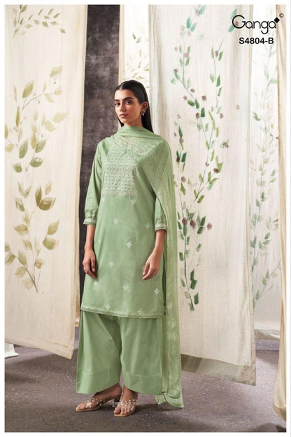 Drisanae S4804 Ganga Cotton Plazzo Style Suits Supplier Ahmedabad