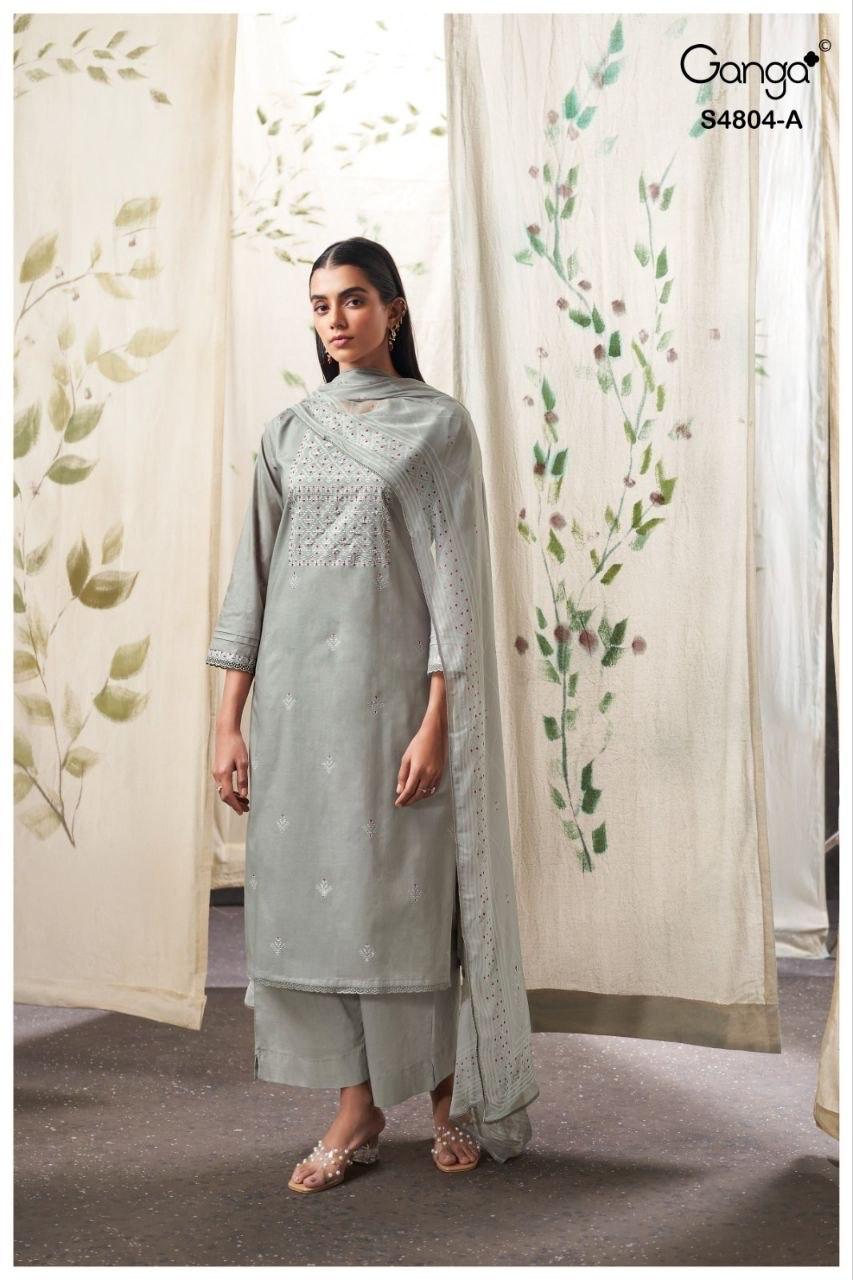 Drisanae S4804 Ganga Cotton Plazzo Style Suits Supplier Ahmedabad