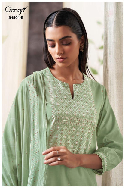 Drisanae S4804 Ganga Cotton Plazzo Style Suits Supplier Ahmedabad