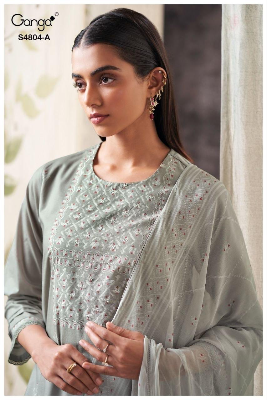 Drisanae S4804 Ganga Cotton Plazzo Style Suits Supplier Ahmedabad