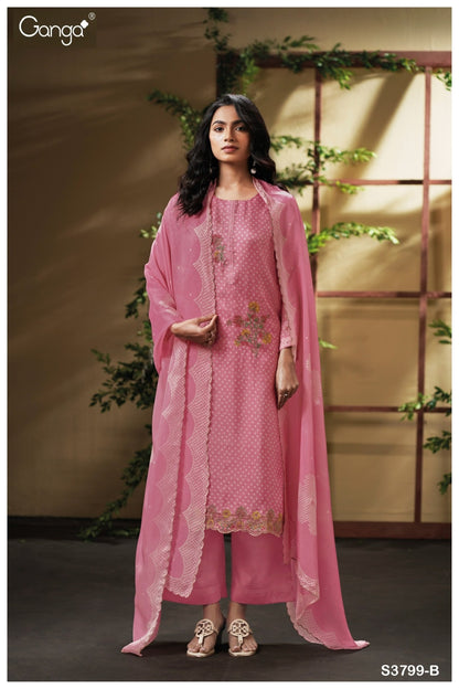 Drishta 3799 Ganga Premium Bemberg Plazzo Style Suits Manufacturer India