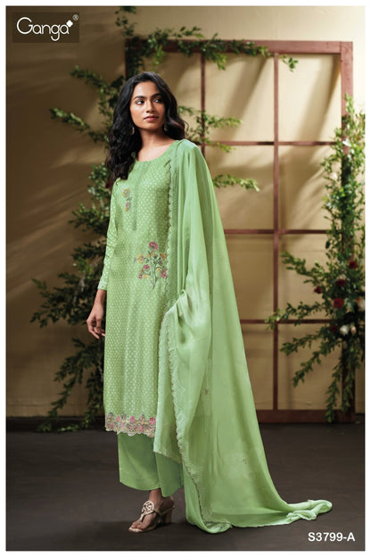 Drishta 3799 Ganga Premium Bemberg Plazzo Style Suits Manufacturer India