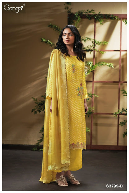Drishta 3799 Ganga Premium Bemberg Plazzo Style Suits Manufacturer India