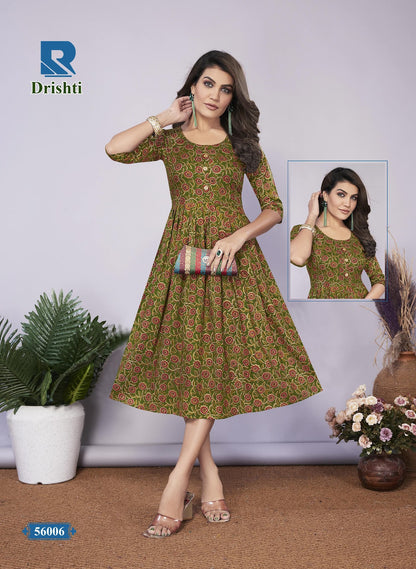 Drishti Raashi Rayon Anarkali Kurtis Supplier Ahmedabad