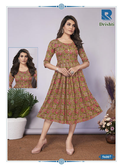 Drishti Raashi Rayon Anarkali Kurtis Supplier Ahmedabad