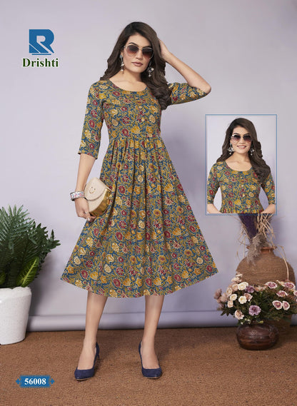 Drishti Raashi Rayon Anarkali Kurtis Supplier Ahmedabad