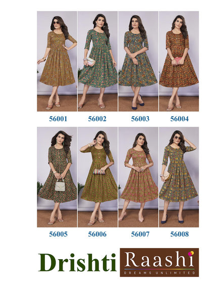 Drishti Raashi Rayon Anarkali Kurtis Supplier Ahmedabad