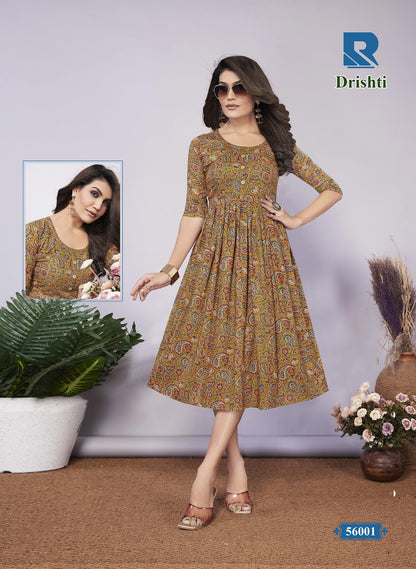 Drishti Raashi Rayon Anarkali Kurtis Supplier Ahmedabad