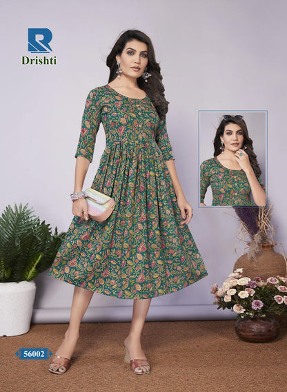 Drishti Raashi Rayon Anarkali Kurtis Supplier Ahmedabad