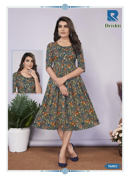 Drishti Raashi Rayon Anarkali Kurtis Supplier Ahmedabad