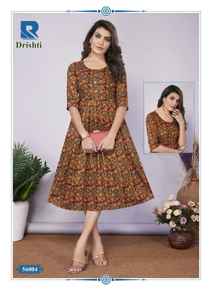Drishti Raashi Rayon Anarkali Kurtis Supplier Ahmedabad