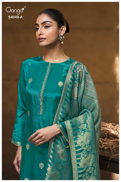Drita S4048 Ganga Silk Jacquard Pant Style Suits Wholesale