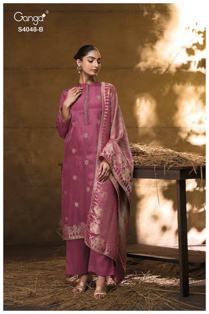 Drita S4048 Ganga Silk Jacquard Pant Style Suits Wholesale