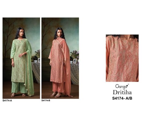 Dritiha 4174 Ganga Premium Bemberg Plazzo Style Suits Exporter Ahmedabad