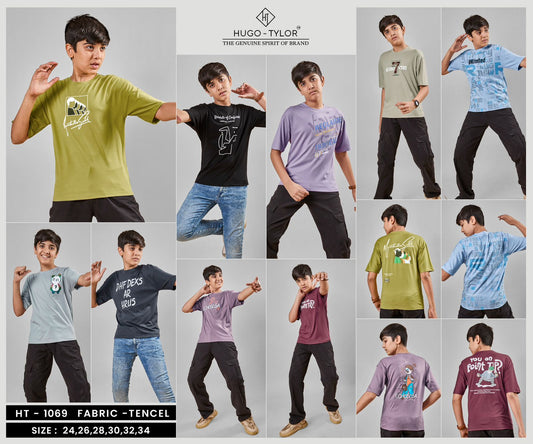 Drop Shoulder Ht 1069 Hugo Tylor Lycra Tencil Boys Tshirt Exporter