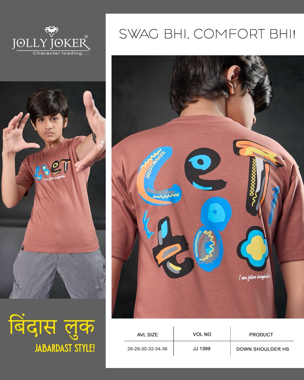 Drop Shoulder Jj 1399 Jolly Joker Canvas Boys Tshirt Wholesaler Ahmedabad