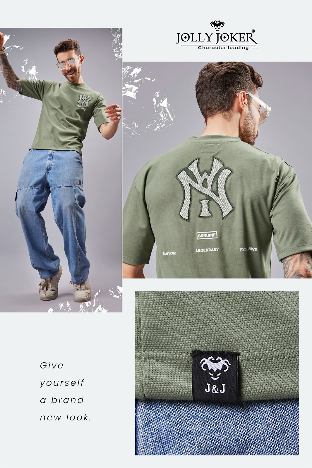 Drop Shoulder Vol 180 Jolly Joker Canvas Mens Tshirts Wholesaler Gujarat