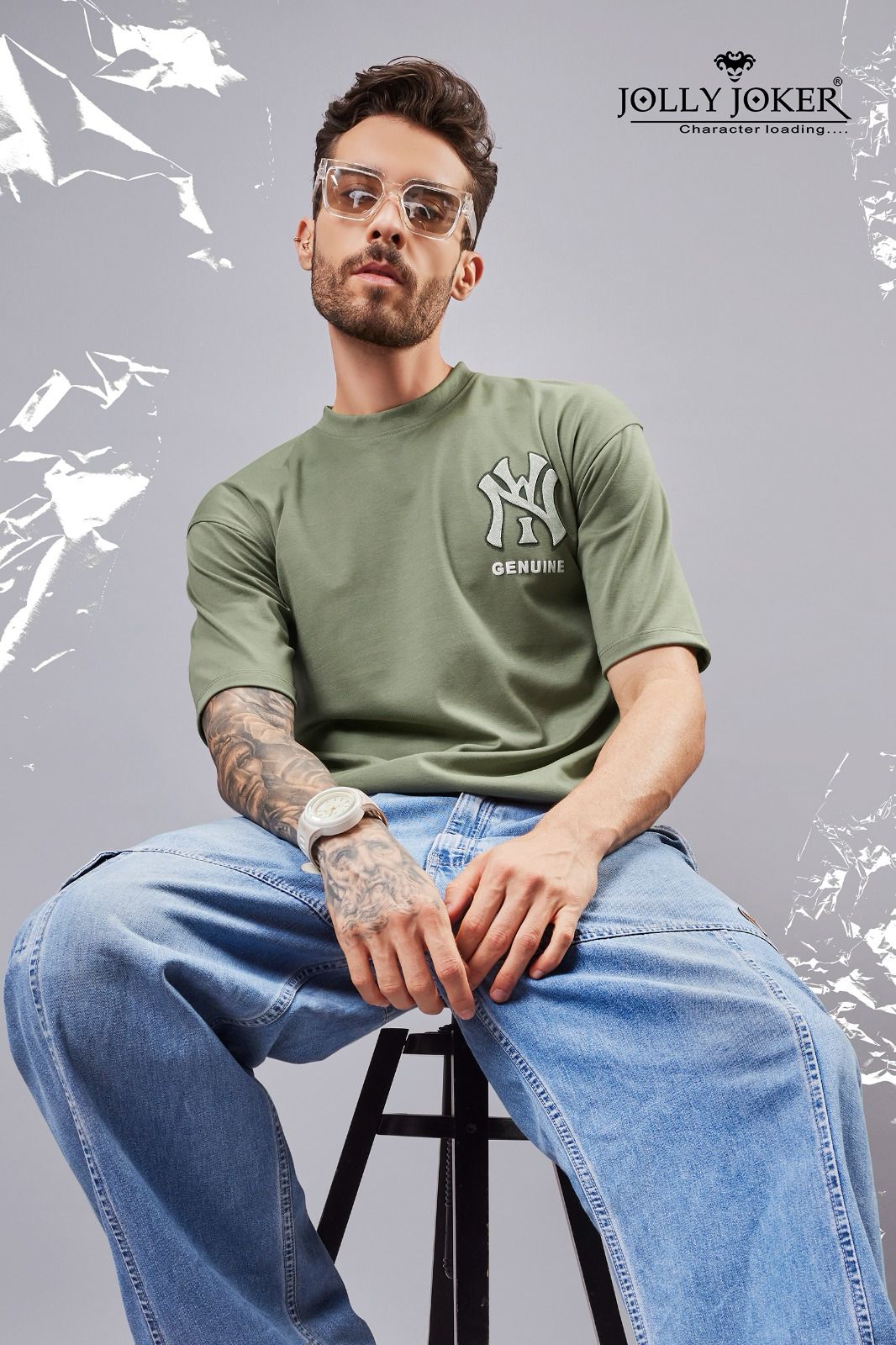 Drop Shoulder Vol 180 Jolly Joker Canvas Mens Tshirts Wholesaler Gujarat