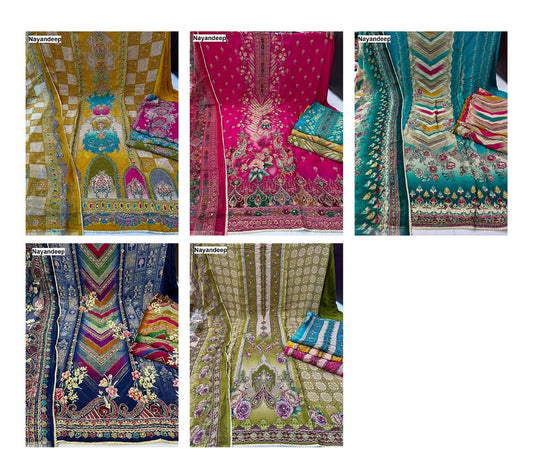 Drop Top Nayandeep Natural Crape Salwar Suits Wholesale