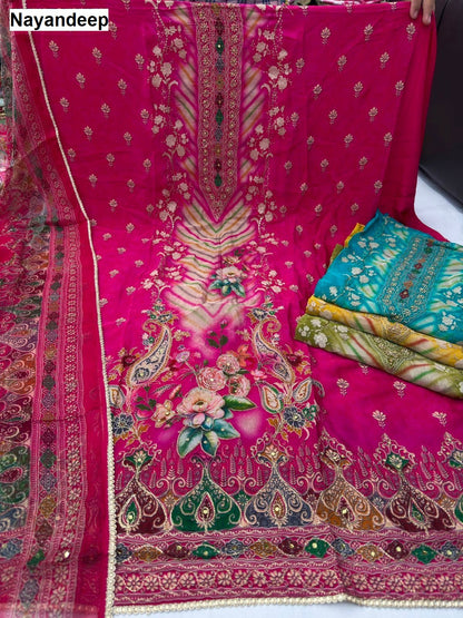 Drop Top Nayandeep Natural Crape Salwar Suits Wholesale
