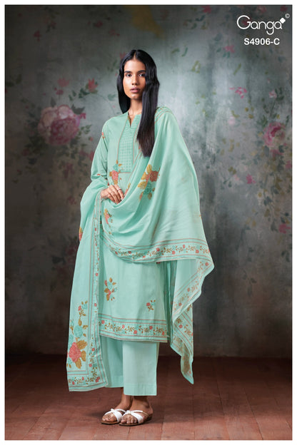 Drusilla S4906 Ganga Cotton Pant Style Suits Wholesale Price