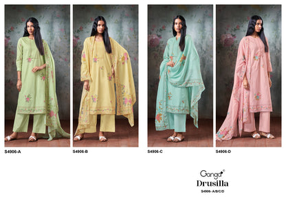 Drusilla S4906 Ganga Cotton Pant Style Suits Wholesale Price