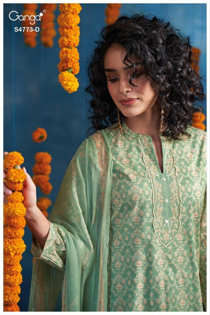 Druvie 4773 Ganga Cotton Plazzo Style Suits Exporter