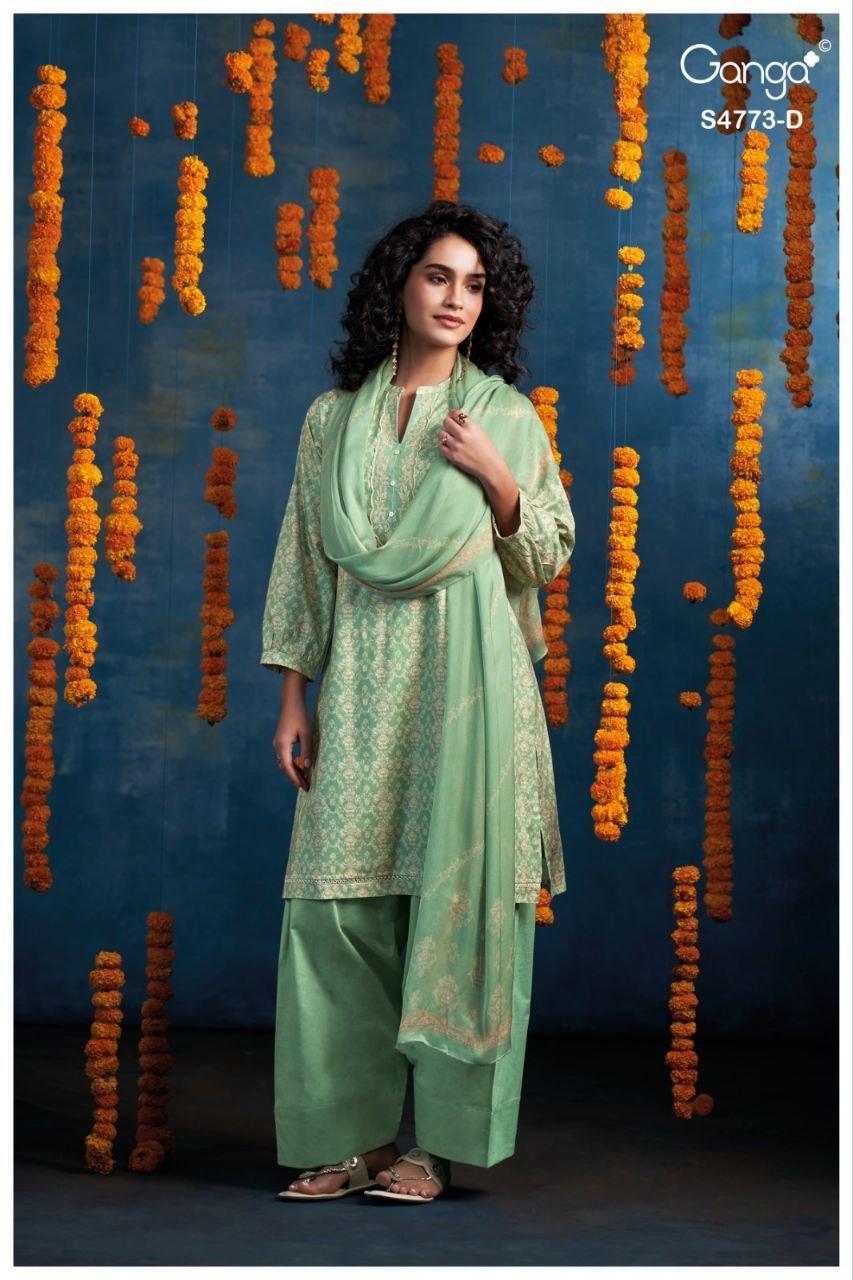 Druvie 4773 Ganga Cotton Plazzo Style Suits Exporter