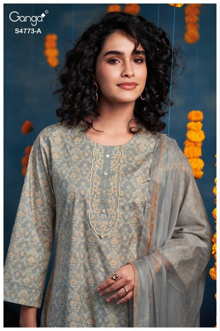 Druvie 4773 Ganga Cotton Plazzo Style Suits Exporter