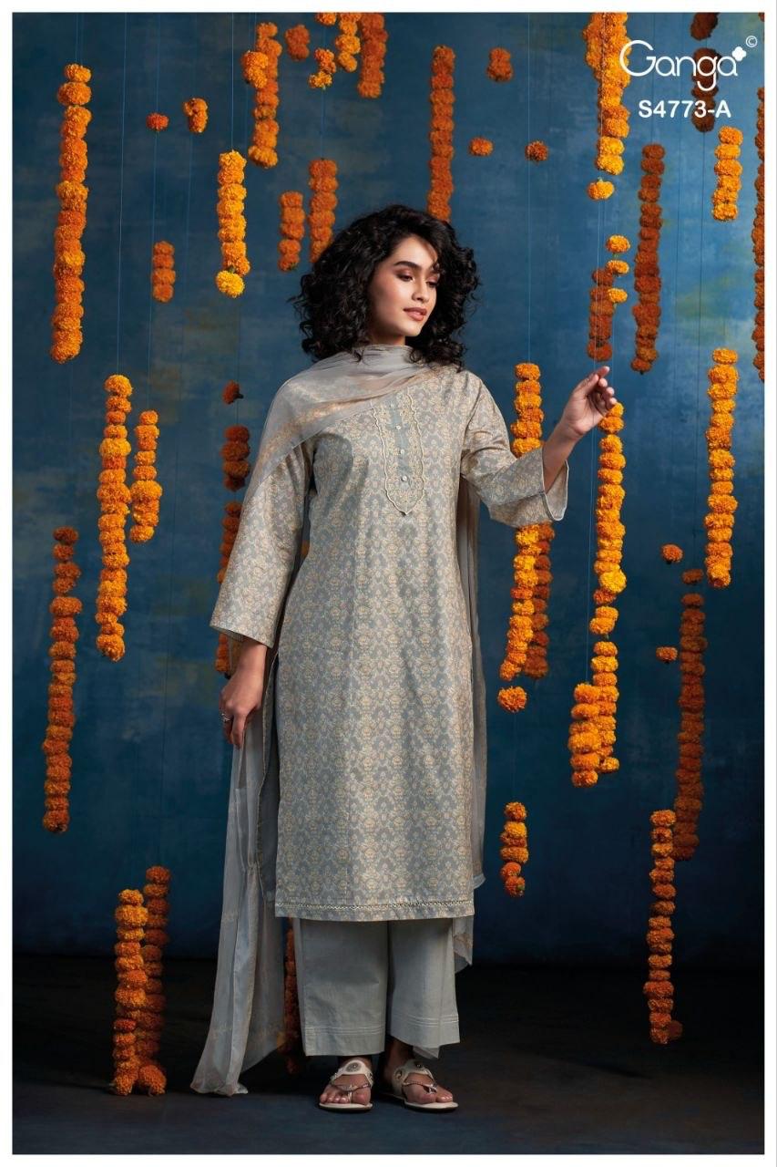 Druvie 4773 Ganga Cotton Plazzo Style Suits Exporter