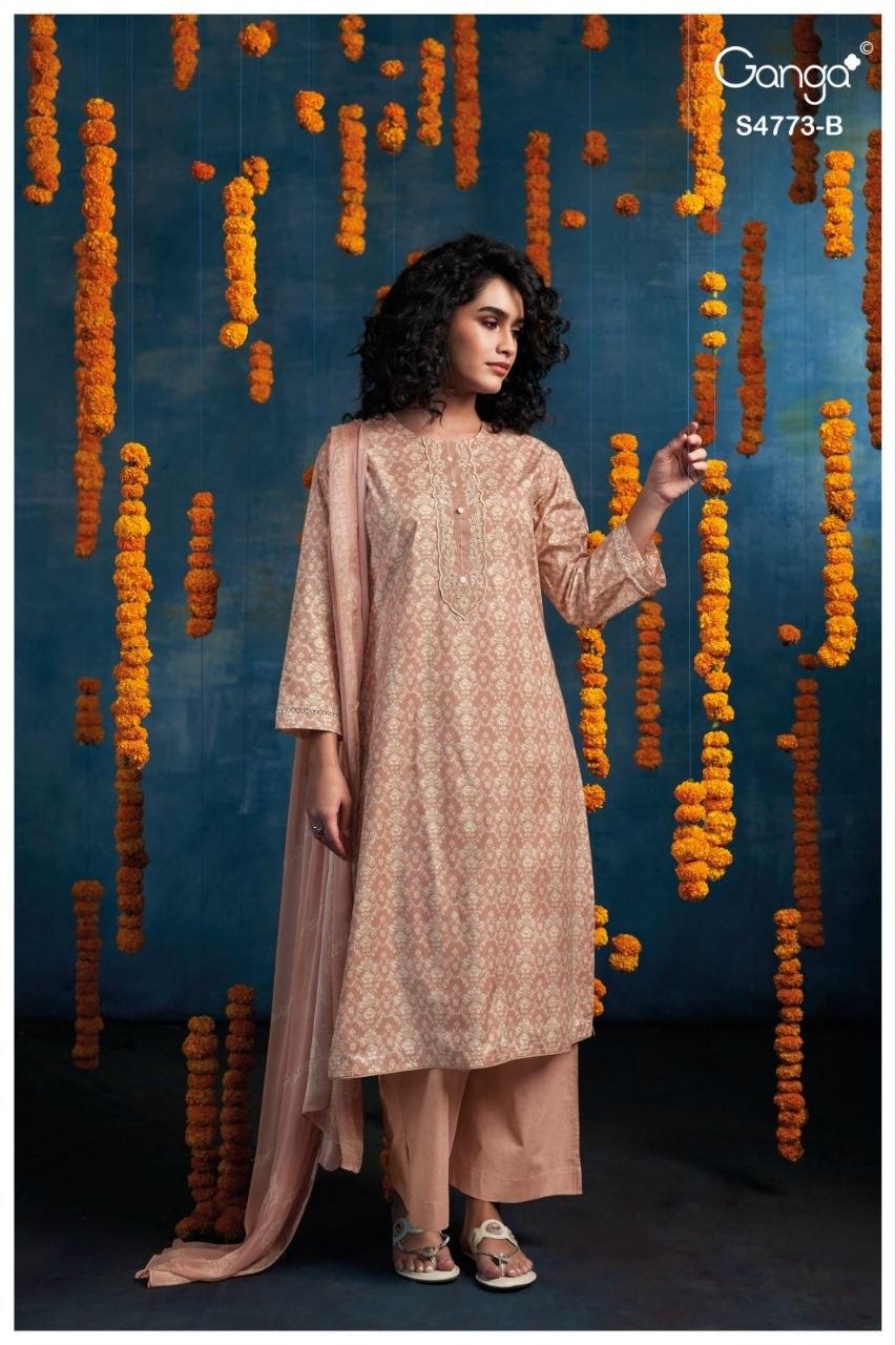 Druvie 4773 Ganga Cotton Plazzo Style Suits Exporter