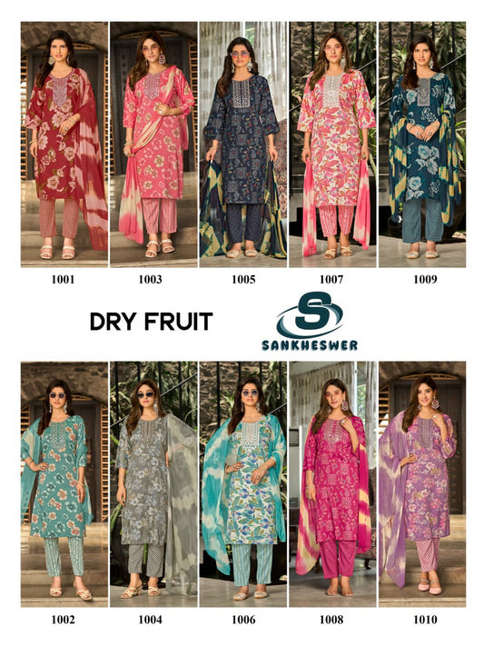 Dry Fruit Vol 1 Sankheswer Capsule Readymade Pant Style Suits Wholesaler Gujarat