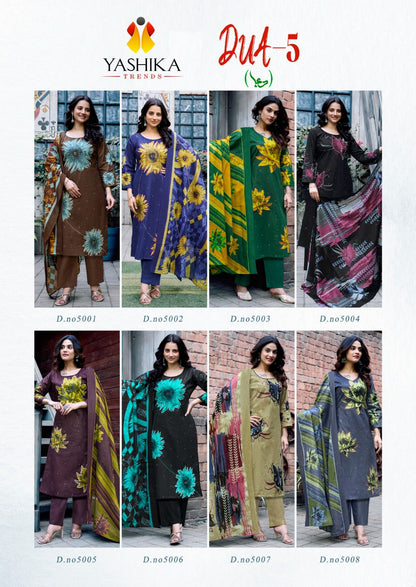 Dua 5 Yashika Trends Cotton Karachi Salwar Suits Wholesale Rate