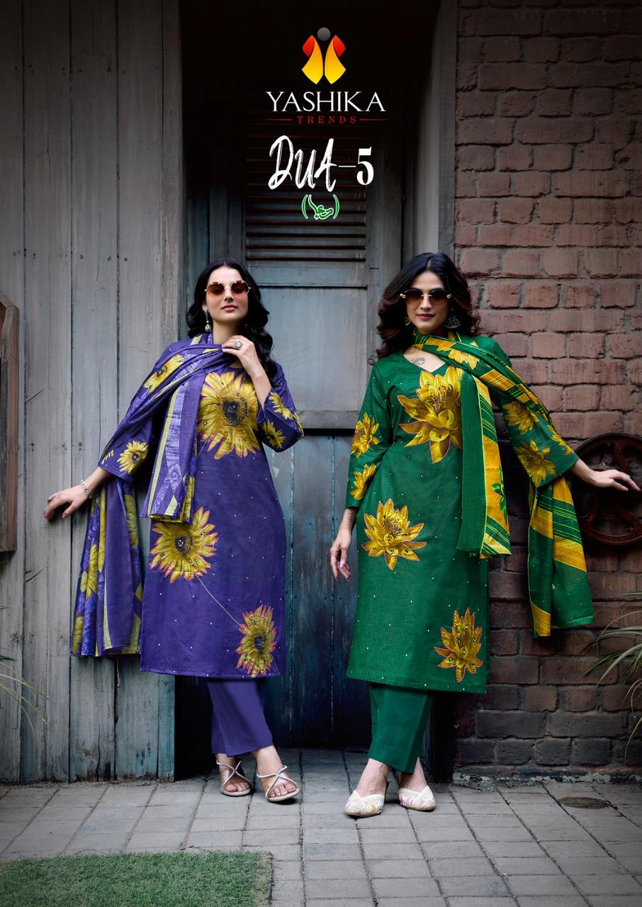 Dua 5 Yashika Trends Cotton Karachi Salwar Suits Wholesale Rate