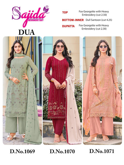 Dua Sajida Georgette Pakistani Salwar Suits Wholesaler Ahmedabad