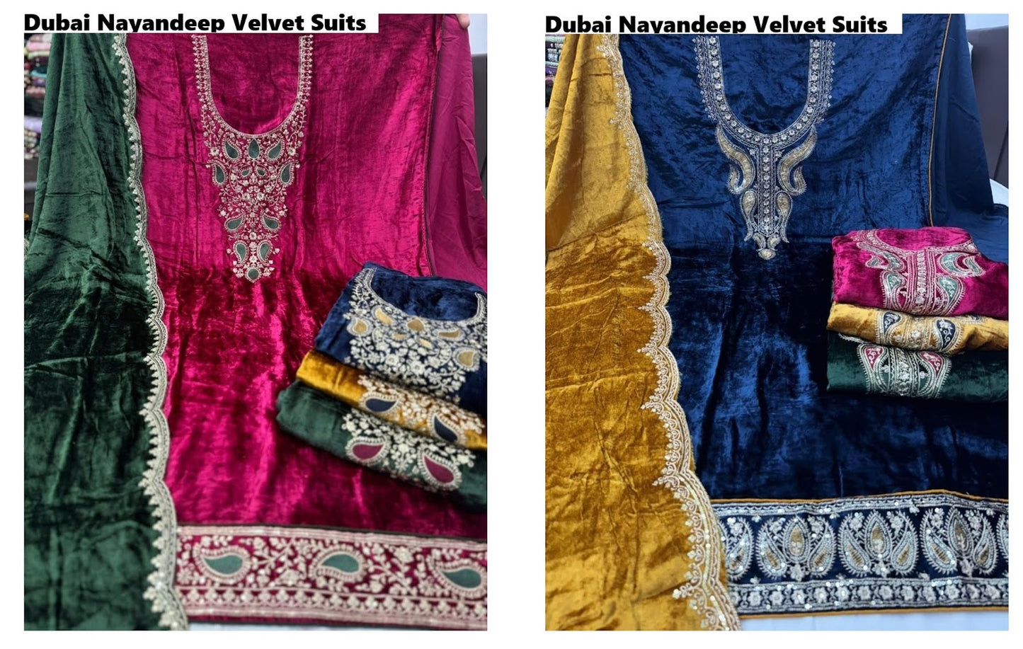 Dubai Nayandeep Viscose Velvet Suits Wholesale Rate