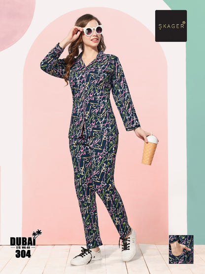 Front Open Dubai Vol 3 Skager Hosiery Full Sleeve Night Suits Supplier