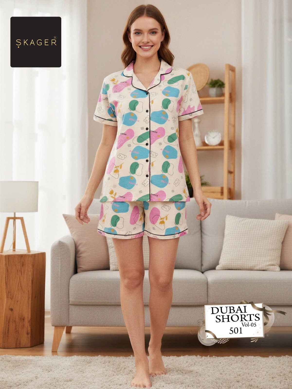 Dubai Vol 5 Skager Cotton Shorts Night Suits Supplier India