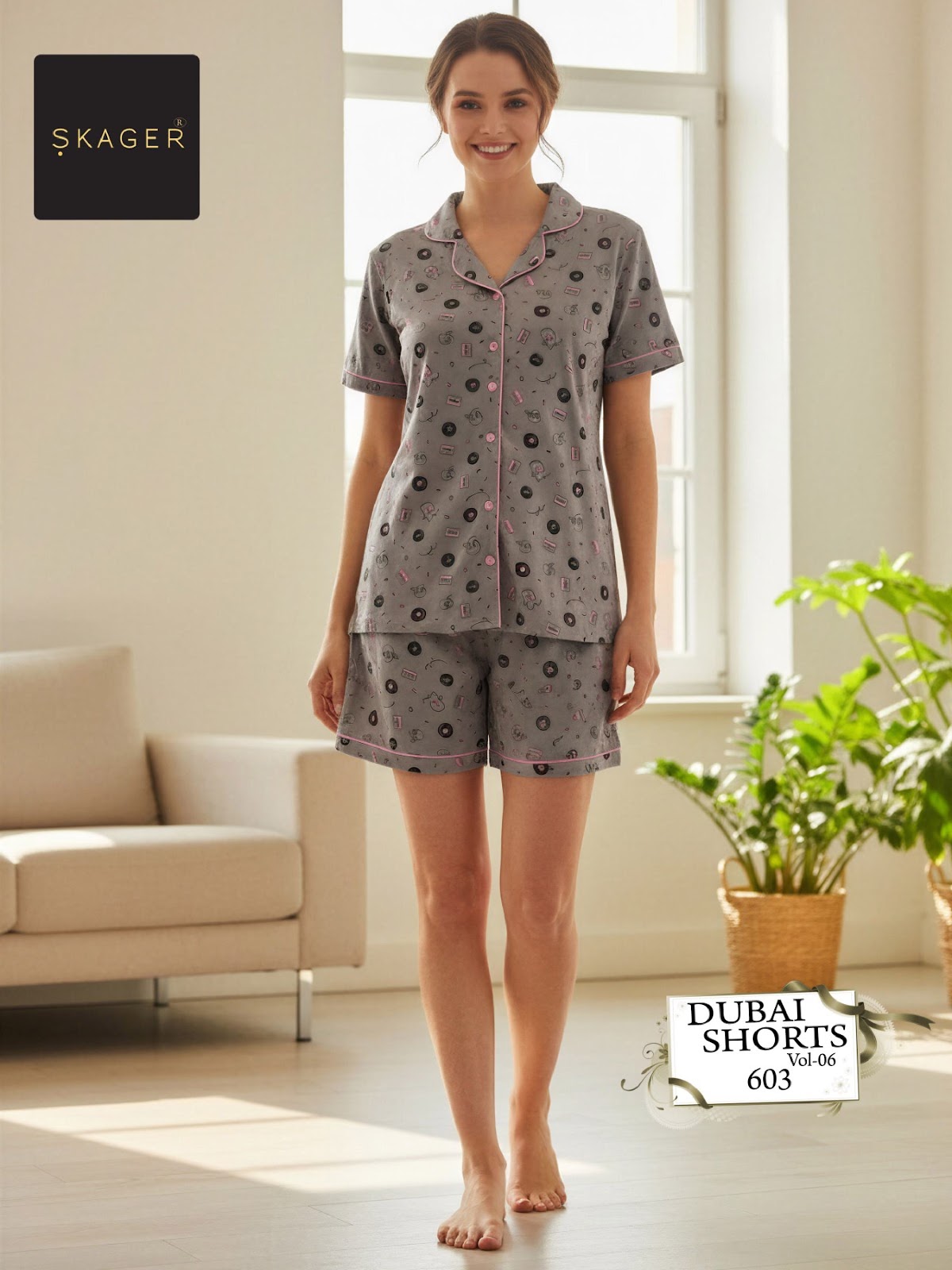 Dubai Vol 6 Skager Cotton Shorts Night Suits Exporter India