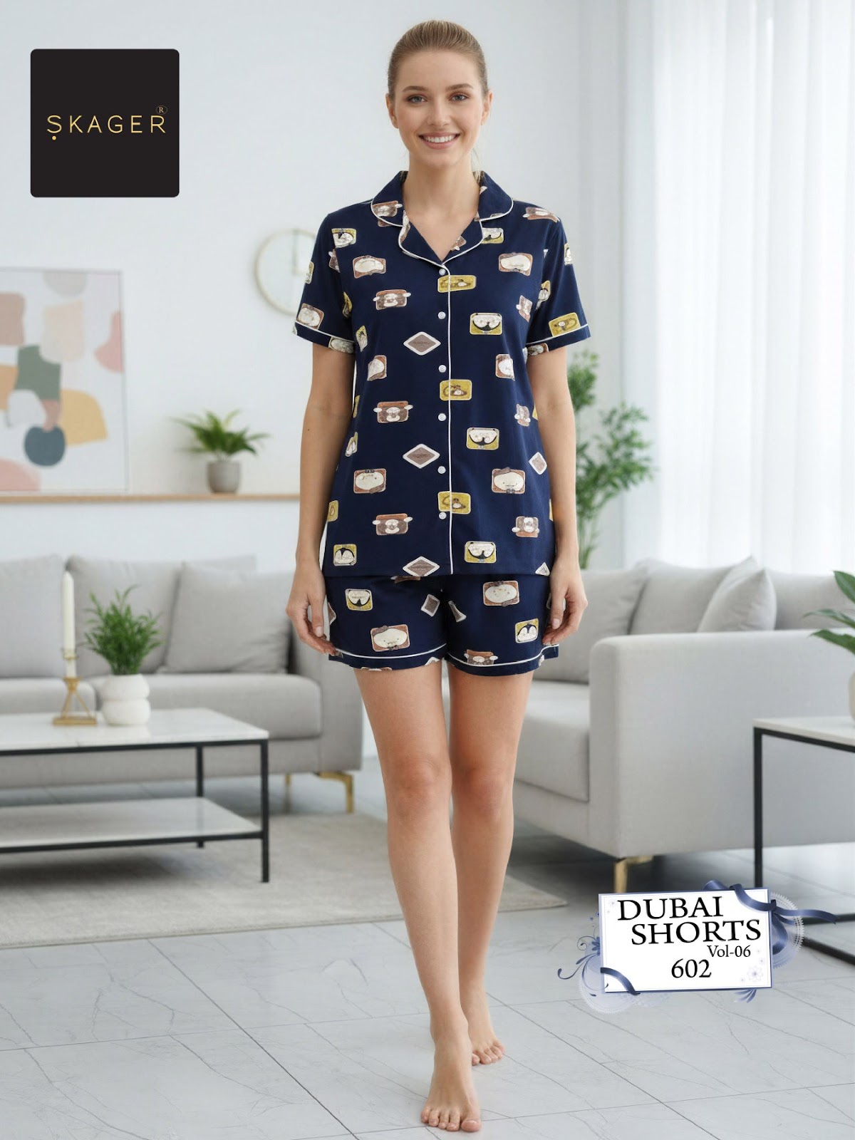 Dubai Vol 6 Skager Cotton Shorts Night Suits Exporter India