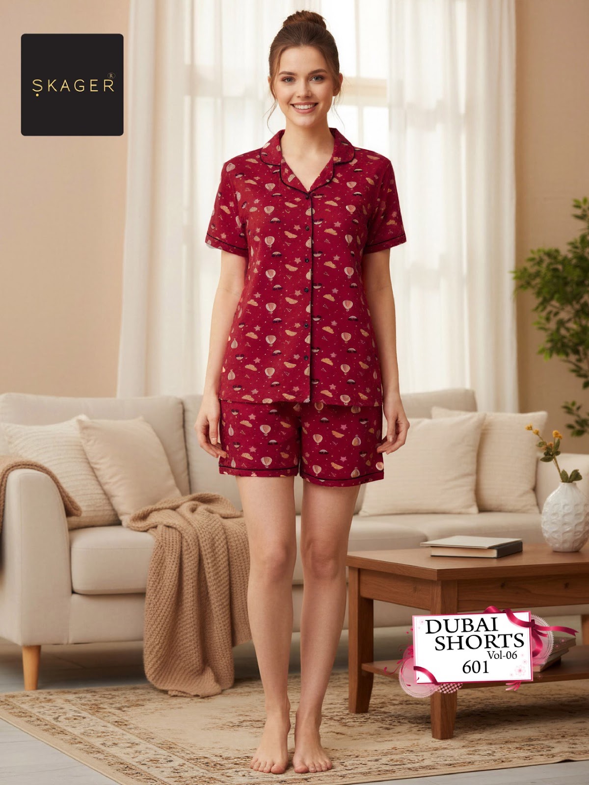 Dubai Vol 6 Skager Cotton Shorts Night Suits Exporter India