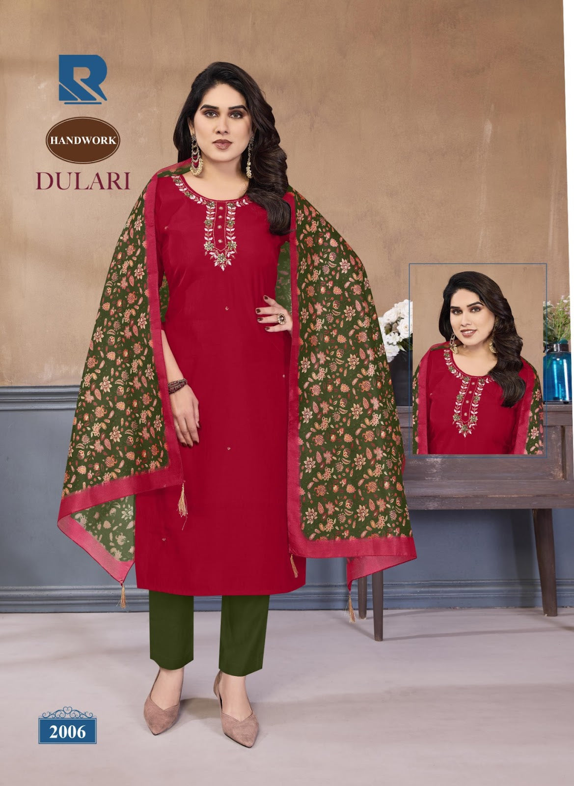 Dulari Raashi Roman Silk Readymade Pant Style Suits Supplier Ahmedabad