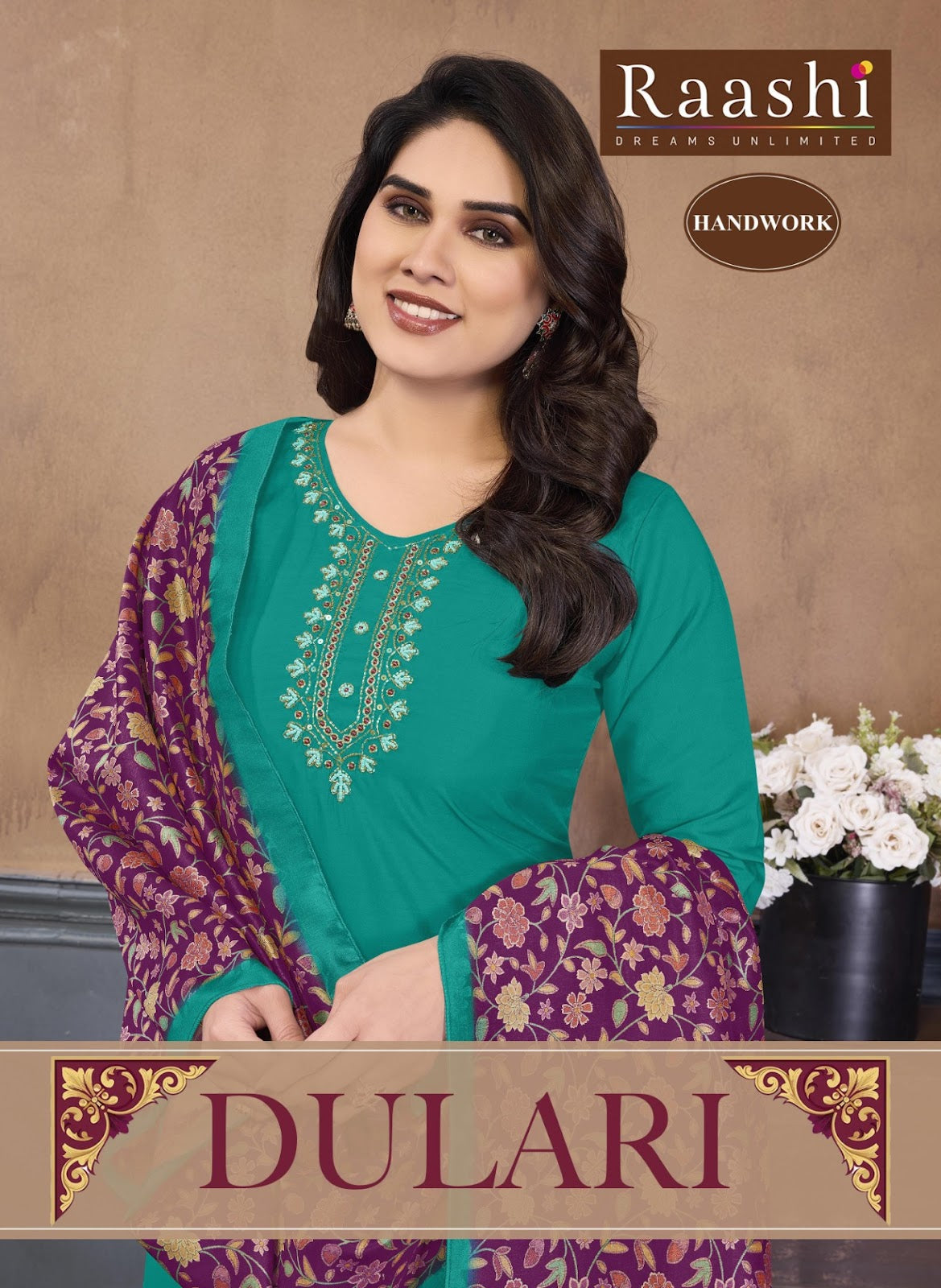 Dulari Raashi Roman Silk Readymade Pant Style Suits Supplier Ahmedabad
