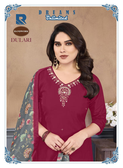 Dulari Raashi Roman Silk Readymade Pant Style Suits Supplier Ahmedabad