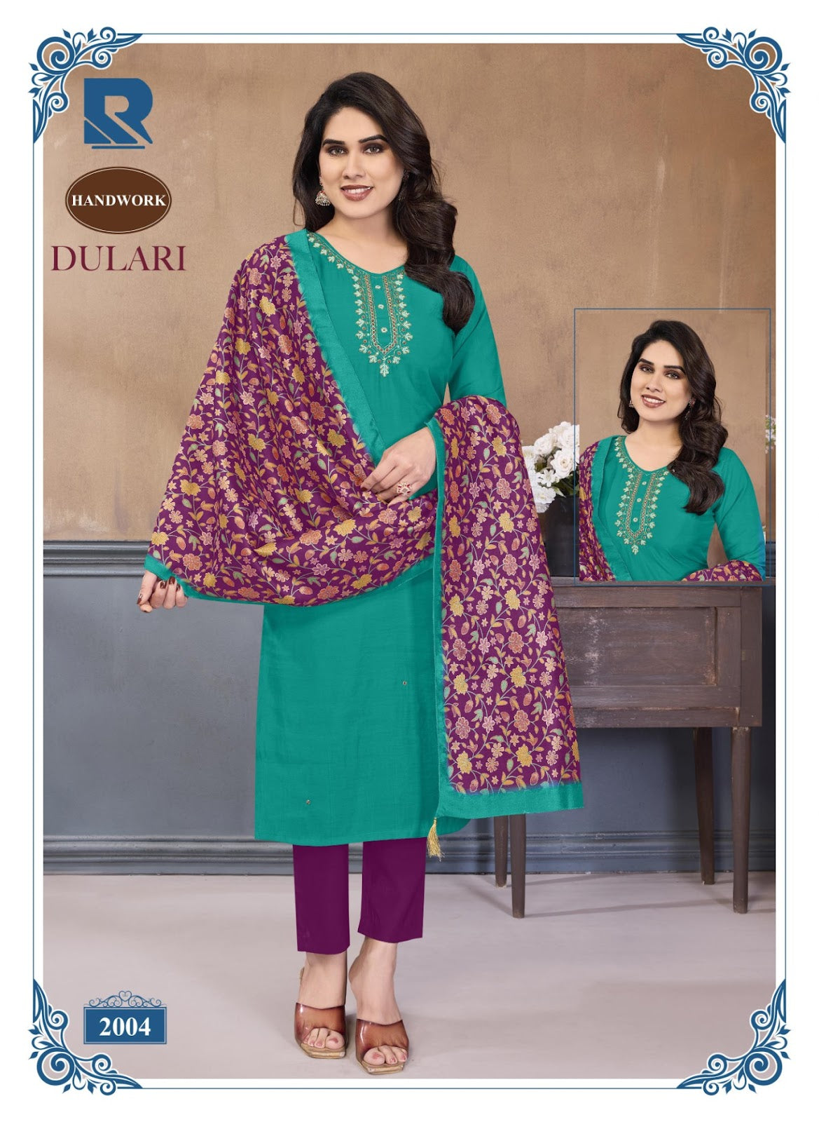 Dulari Raashi Roman Silk Readymade Pant Style Suits Supplier Ahmedabad