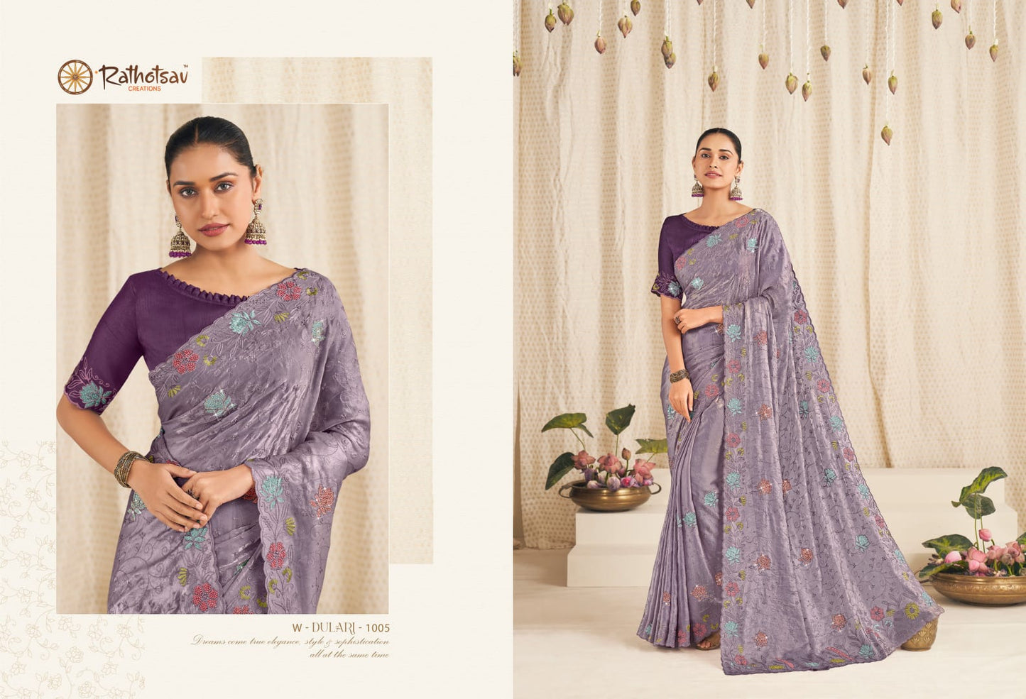 Dulari Rathotsav Creation Chiffon Sarees Wholesale Price