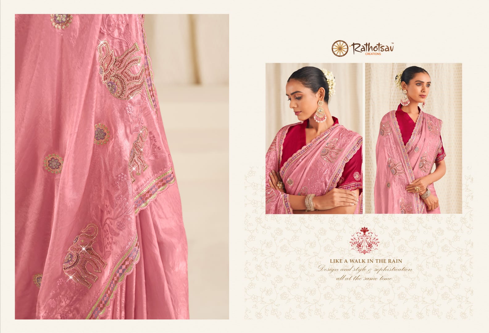 Dulari Rathotsav Creation Chiffon Sarees Wholesale Price