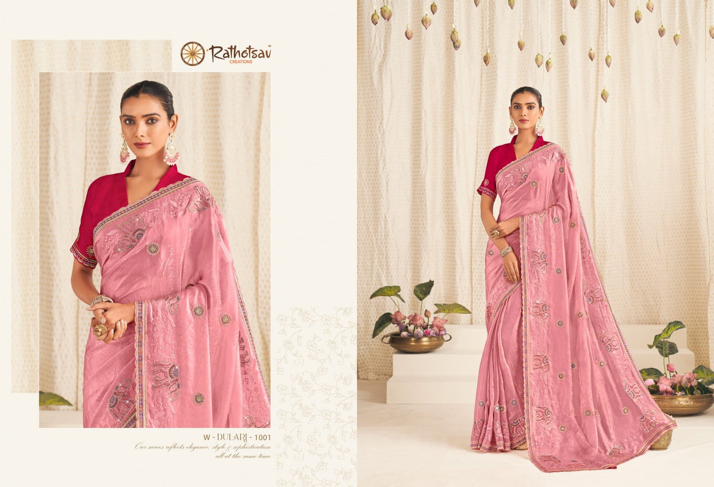 Dulari Rathotsav Creation Chiffon Sarees Wholesale Price