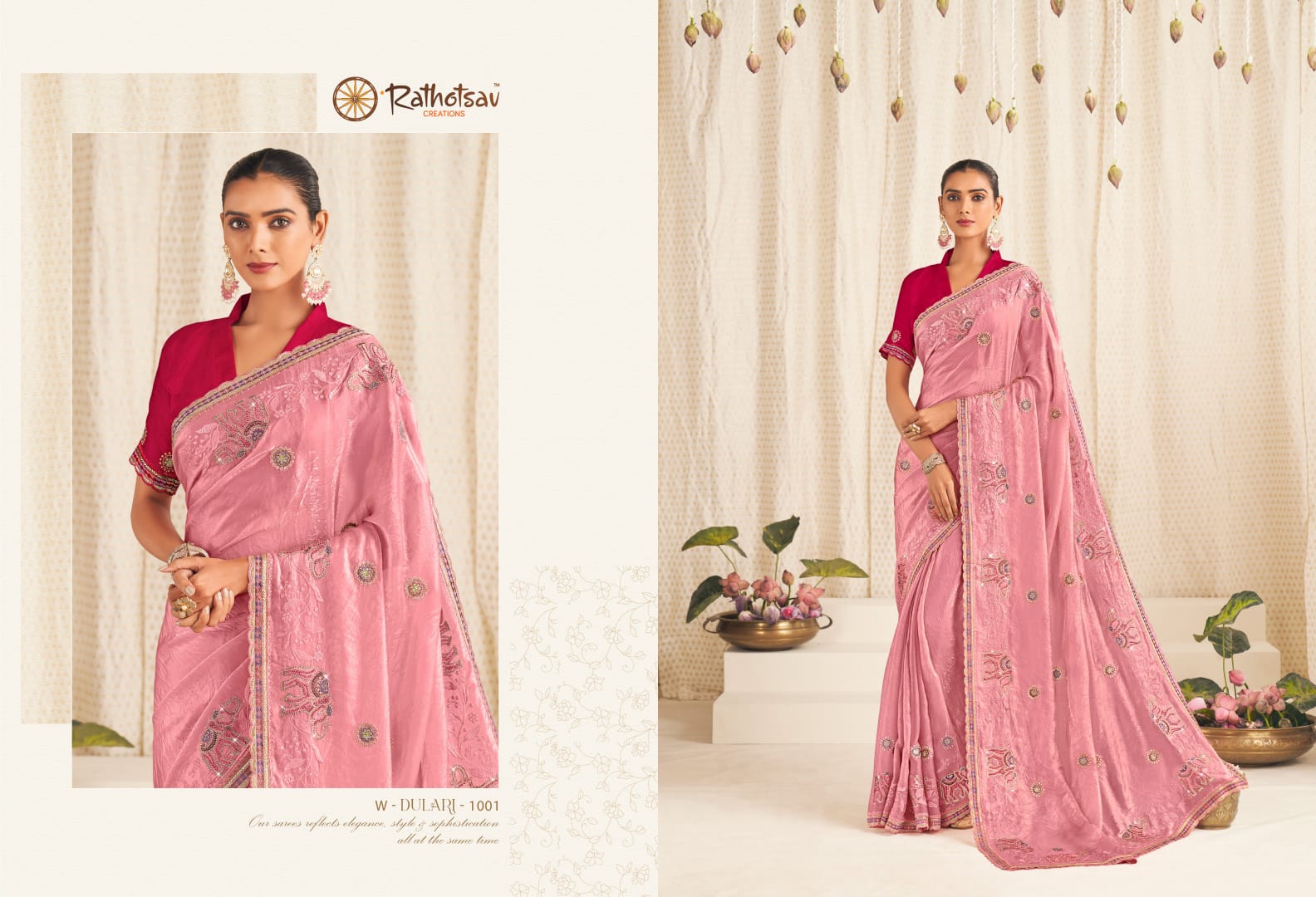 Dulari Rathotsav Creation Chiffon Sarees Wholesale Price