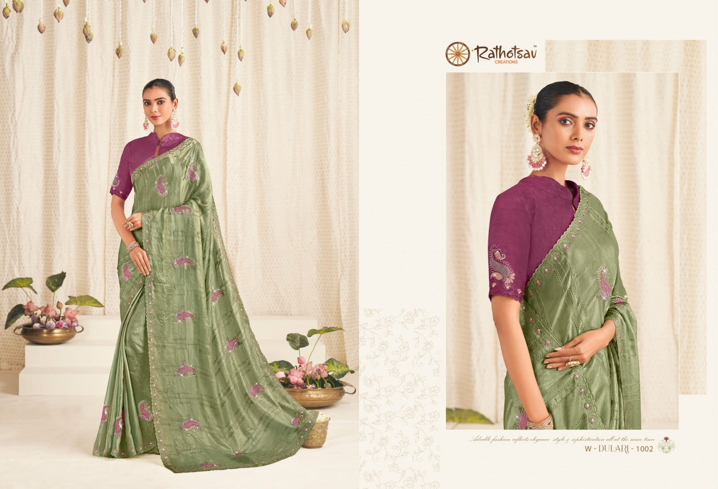 Dulari Rathotsav Creation Chiffon Sarees Wholesale Price